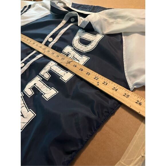 Cyquest Men’s Nylon Snap Button Cycling Shirt Dallas Blue and White Relaxed Sz M - Picture 9 of 11